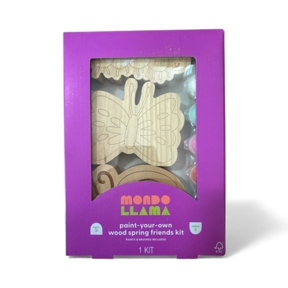 Mondo Llama Paint-Your-Own Wood Spring Friends Kit